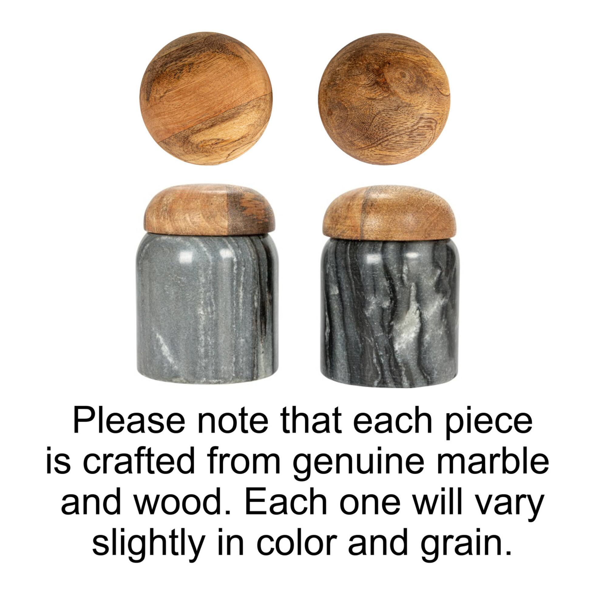 Hello Honey Gray Large Marble Canister